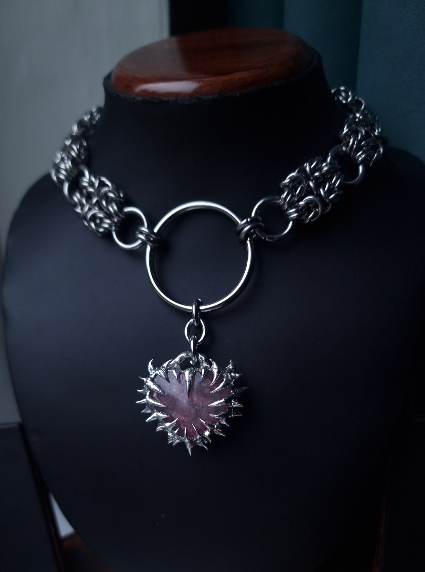 Hecate Choker- Iced Rhodonite