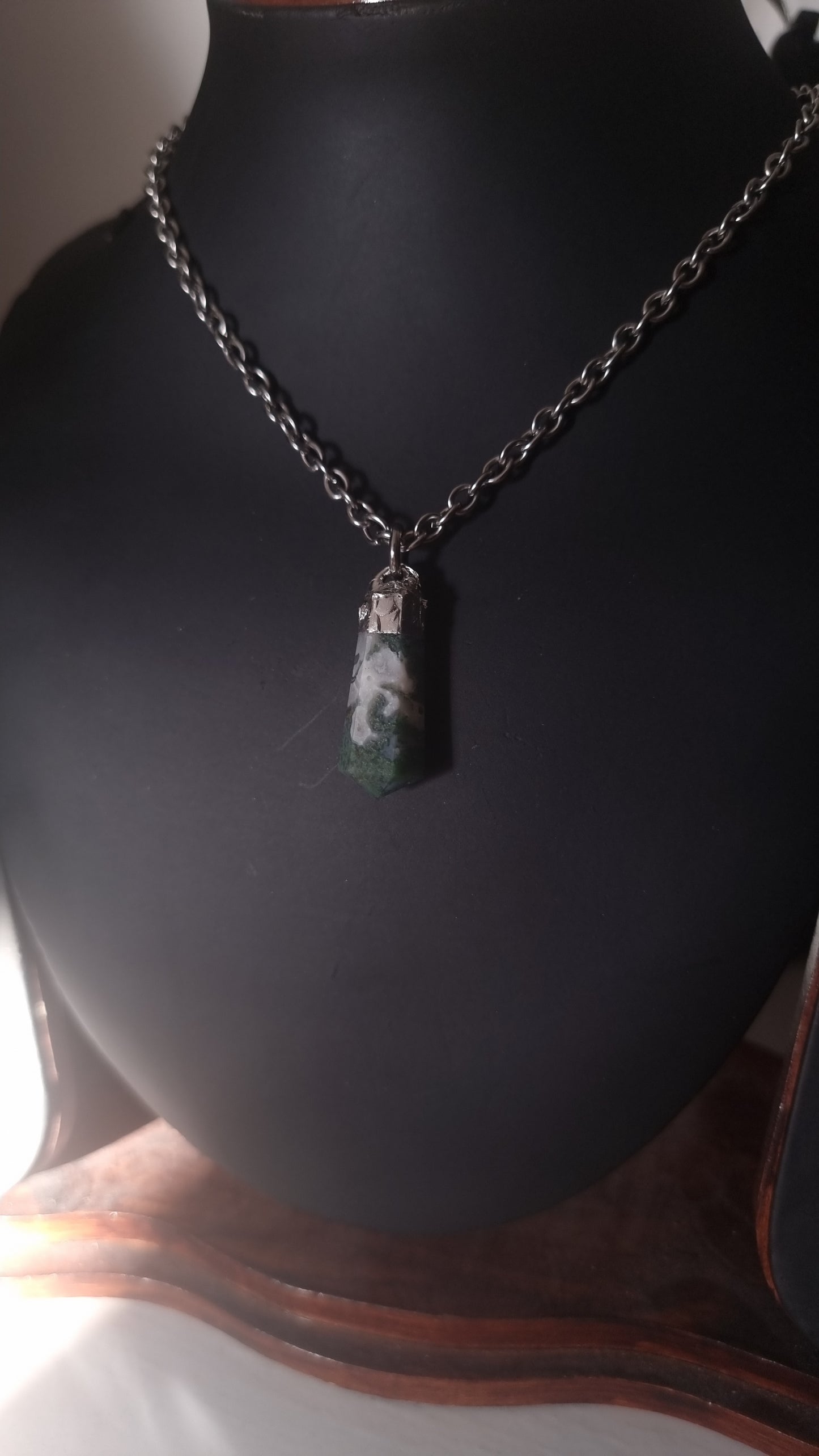 Tiny Moss Agate Pendent!