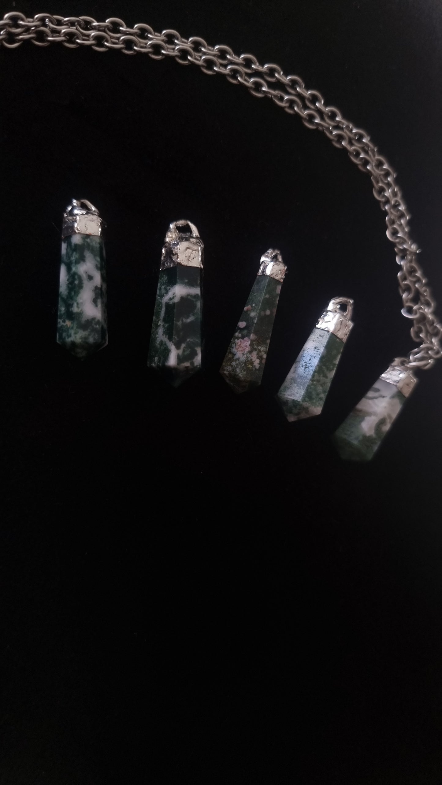 Tiny Moss Agate Pendent!