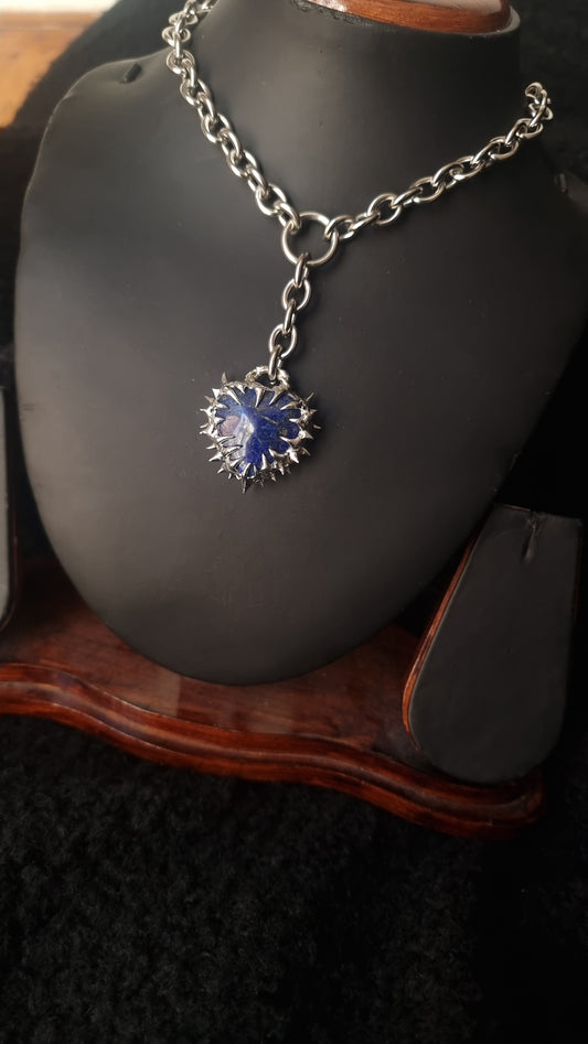 Lapis Lazuli Drop Heart Choker