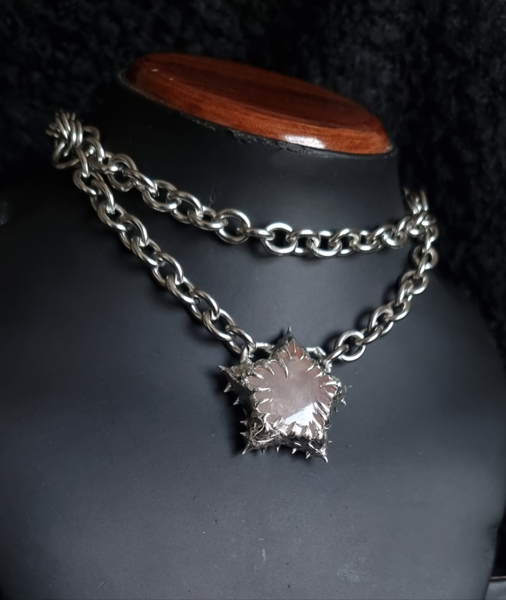 Asmodeus Choker - Clear Quartz Star